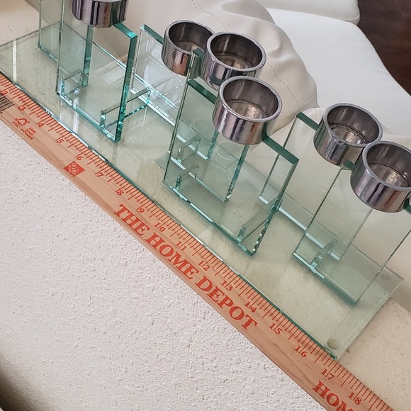 Clear Glass candle holder - Picture 4 of 7
